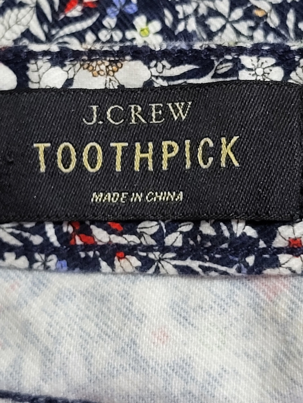 J. Crew Floral Ankle Jeans - Black, White & Red - Picture 5 of 15